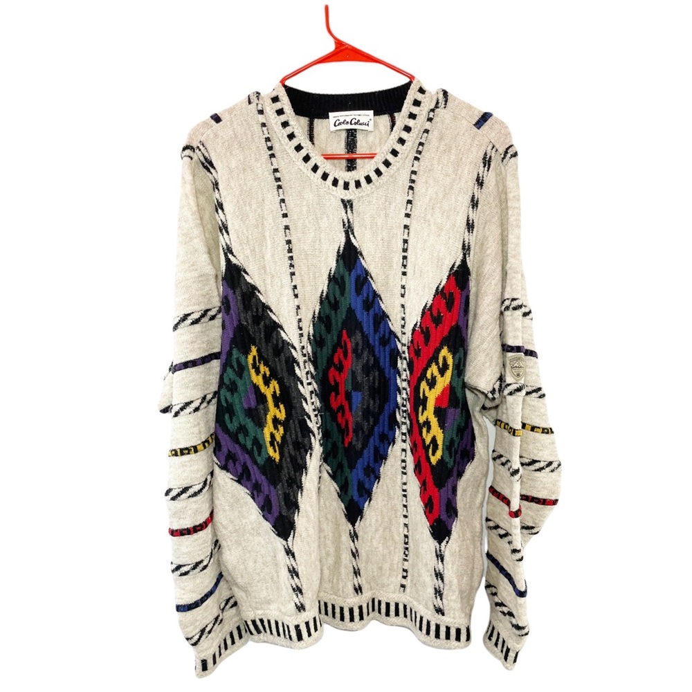 Vintage colo colucci knit wool men’s coogie inspired thick crew sweater pullover